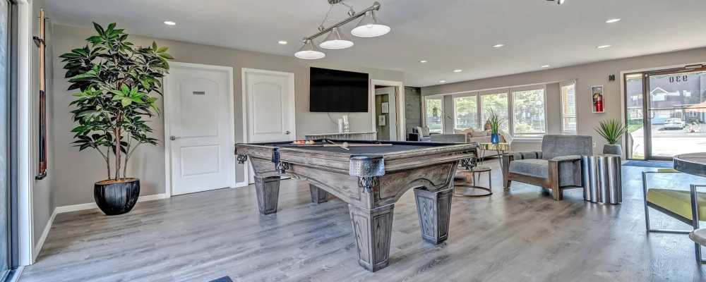 Billiards table in clubhouse at Cypress Pointe in Crown Point, Indiana