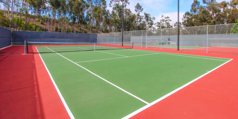 tennis court at Pomerado Terrace in San Diego, California