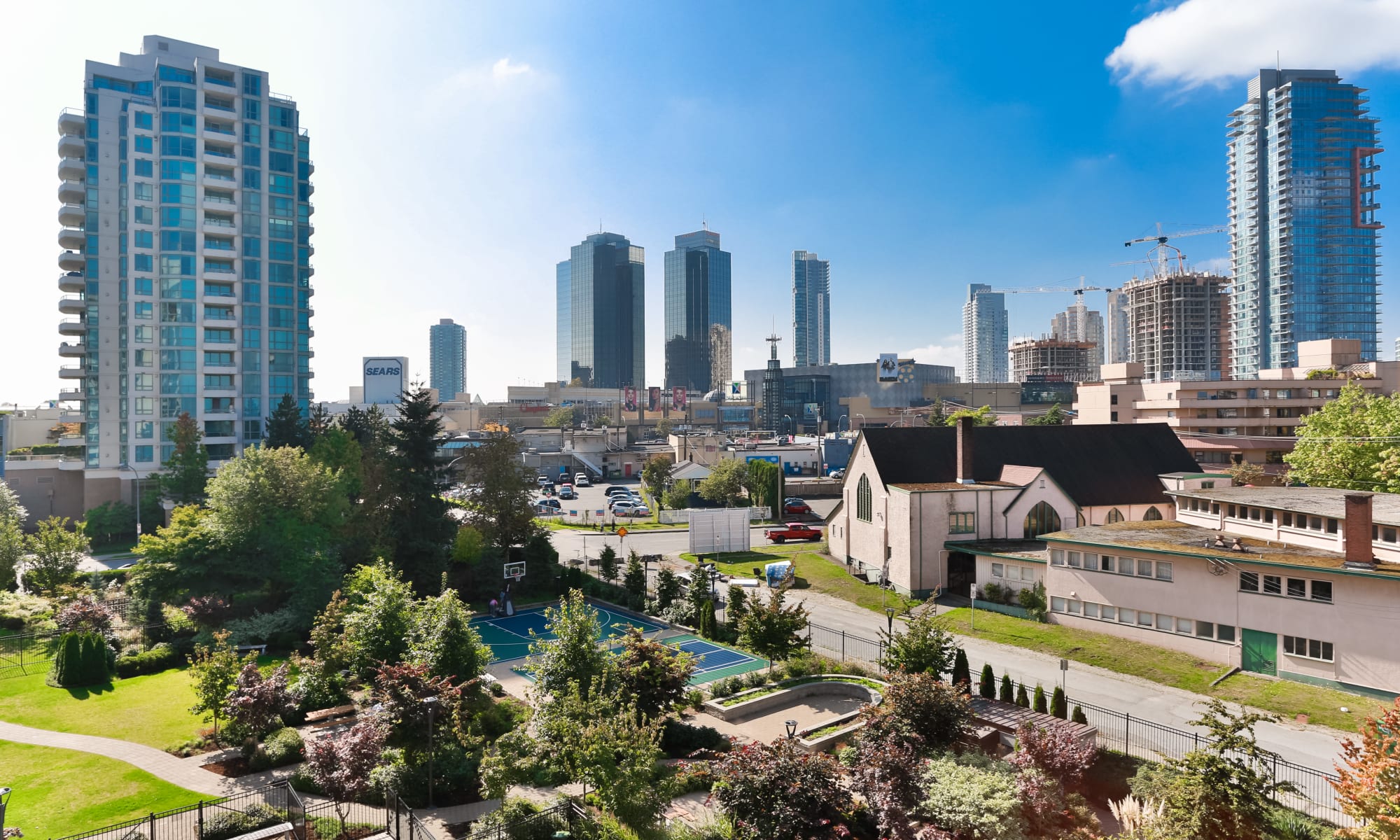 Exterior view of Parkview Towers in Burnaby, BC
