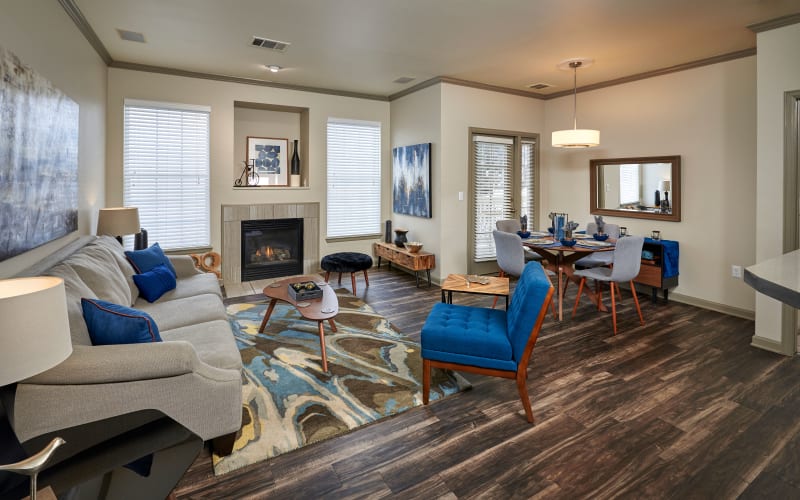 Spacious living room at Gateway Park Apartments in Denver, Colorado