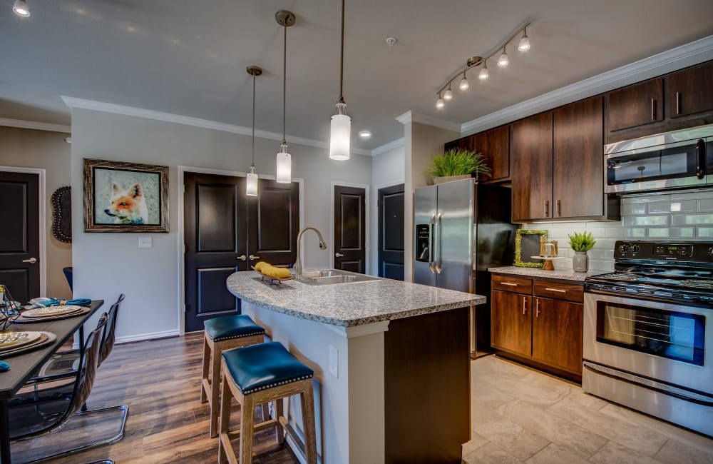 Modern kitchens and appliances at The Abbey at Dominion Crossing in San Antonio, Texas