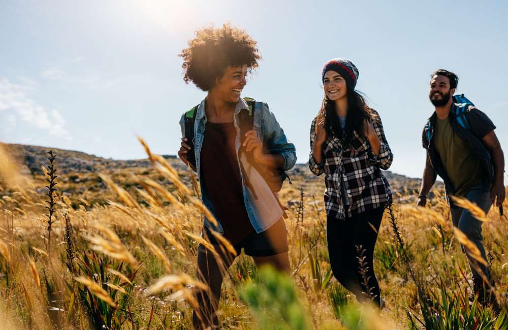 Residents hiking near Mission Heights in Hayward, California