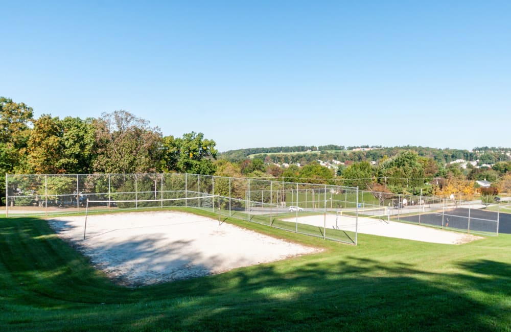 Volleyball courts at Lion's Gate in Red Lion, Pennsylvania