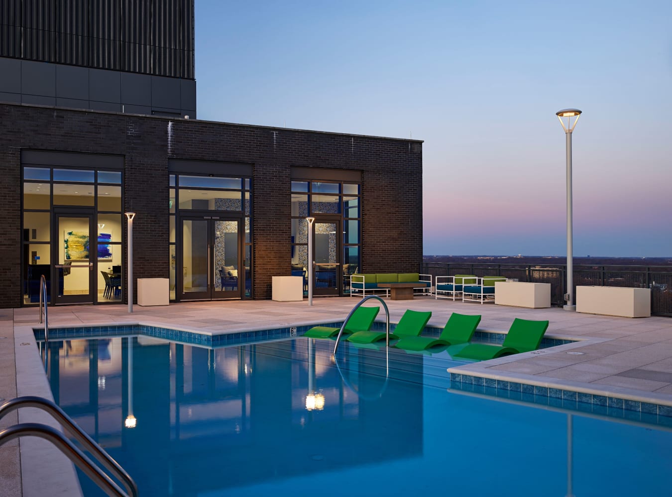 Luxury swimming pool with a view at Solaire 8250 Georgia in Silver Spring, Maryland