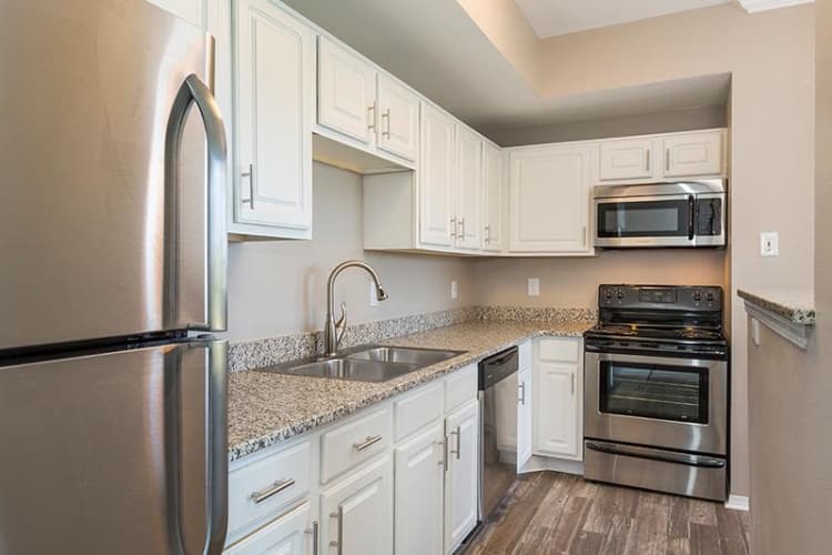 Well-equipped kitchen at Retreat at Cheyenne Mountain Apartments
