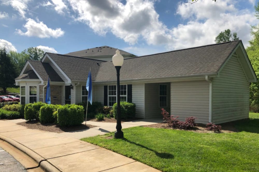 The leasing office at River Crossing in Charlotte, North Carolina