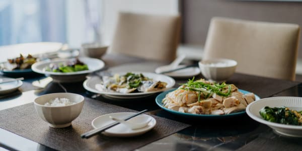 Table set with delicious meals at Ingleside Communities in Mount Horeb, Wisconsin