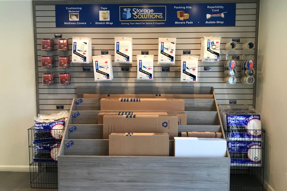 Packing and moving supplies for sale at Storage Solutions in Pomona, California