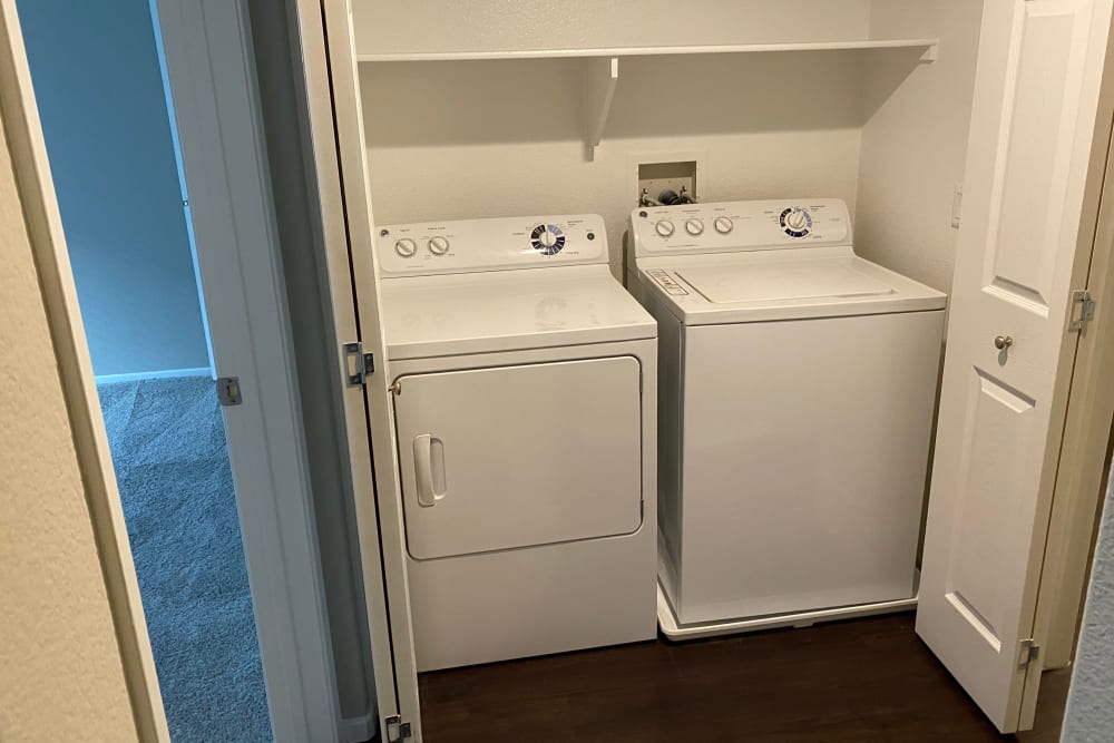 In unit washer and dryer in a model home at Avery at Moorpark in Moorpark, California