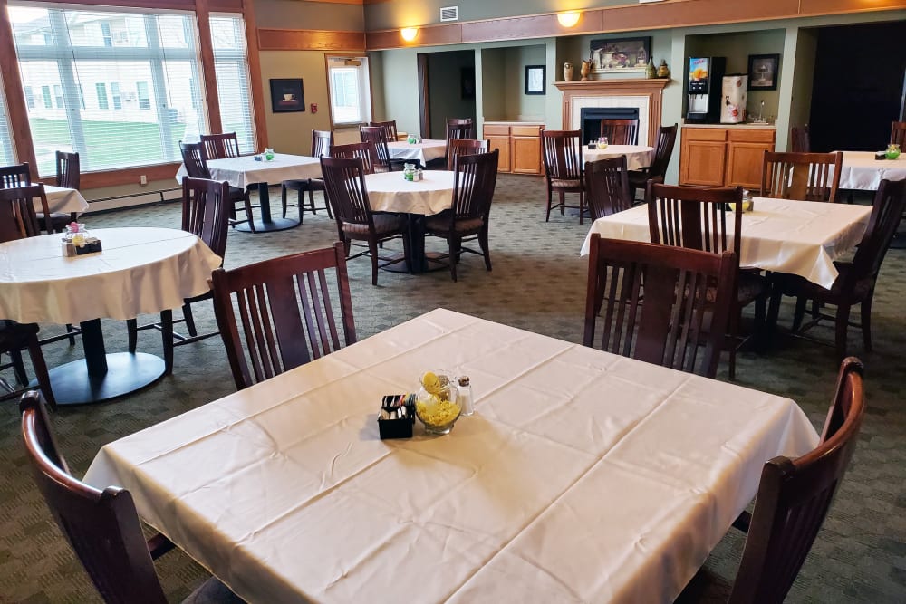 The dining room at Meadow Ridge Senior Living in Moberly, Missouri. 