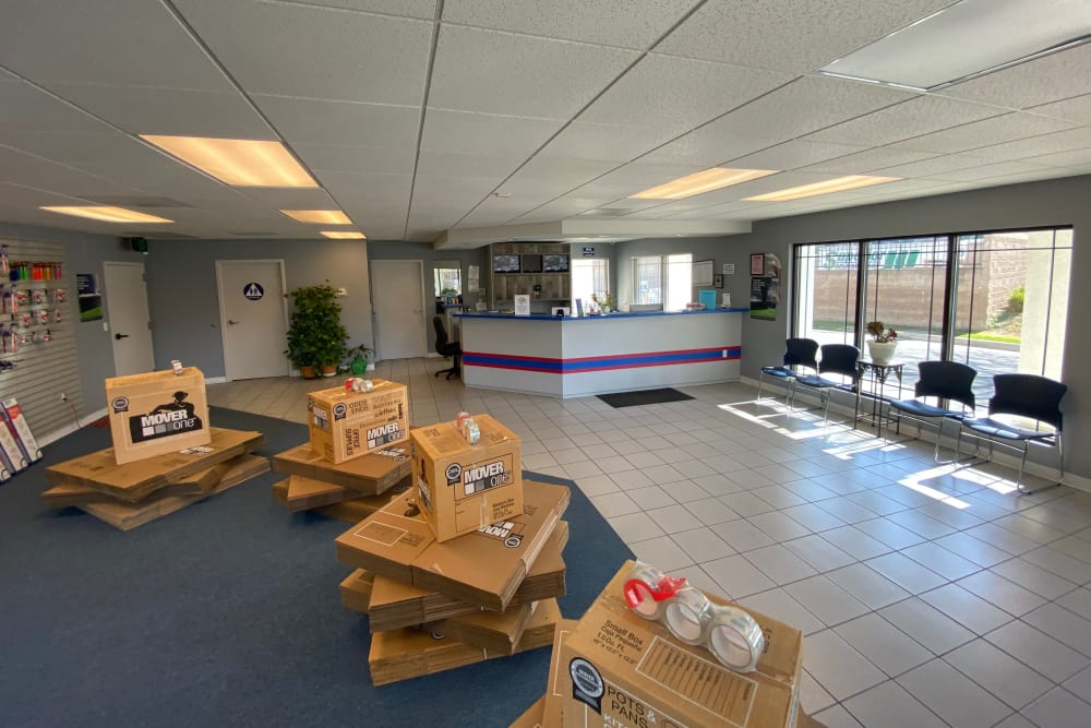 Inside lobby at Superior Self Storage in Sacramento, California