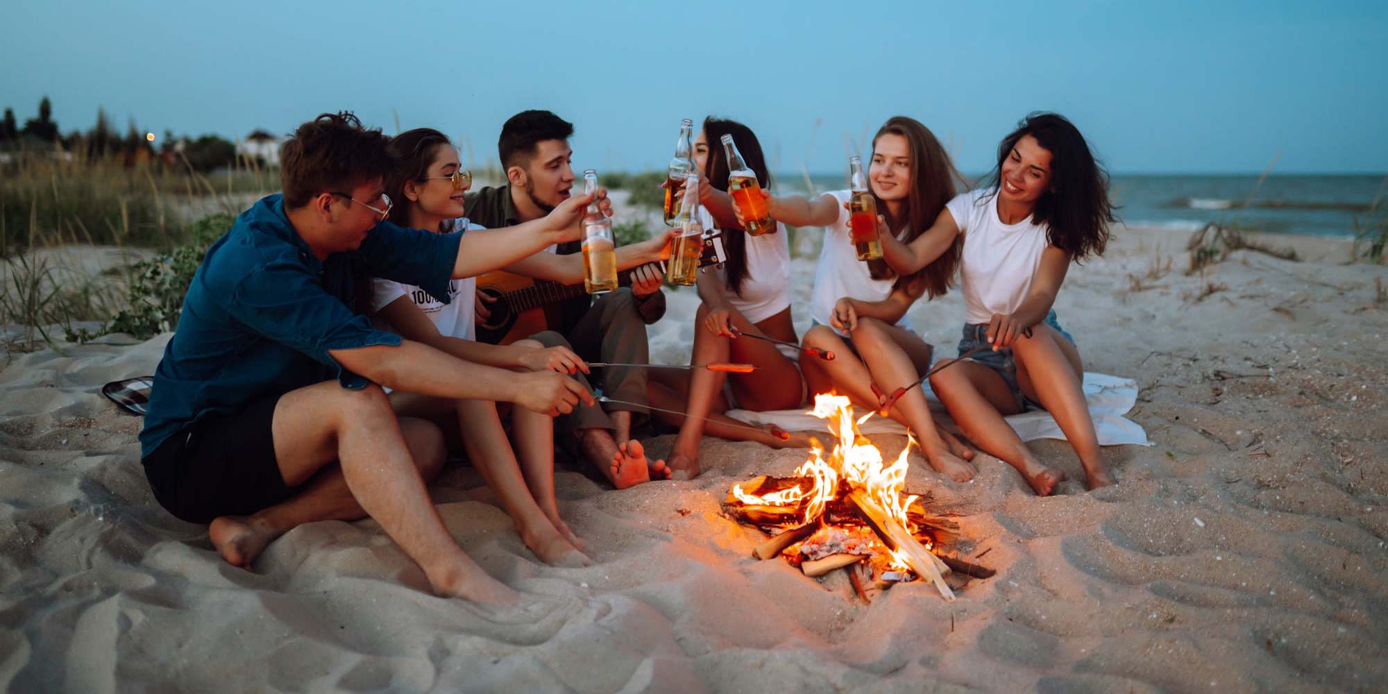 Happy residents in the beach at Alamar at Fernwood Forest in Indiantown,Florida