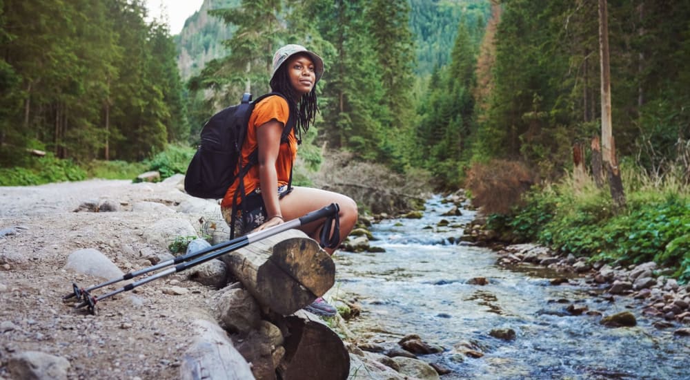 Resident out for a hike near The BLVD in Kent, Washington