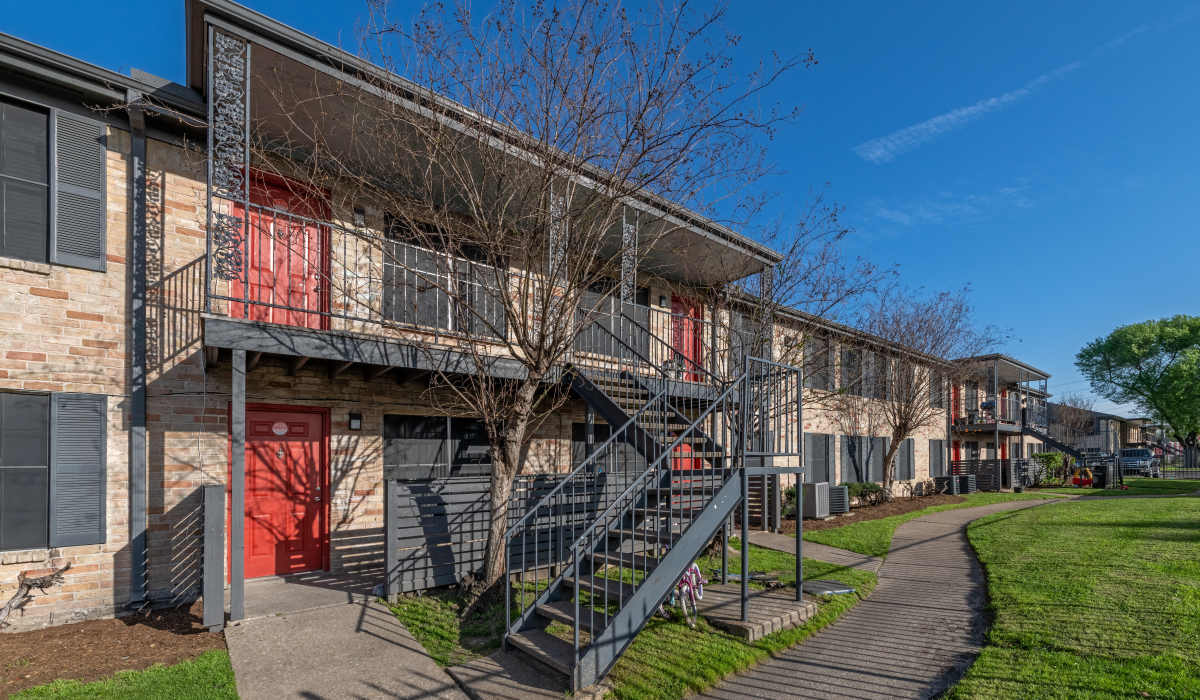 Entrance of an apartment at Costa Mesa Apartments in Houston, Texas