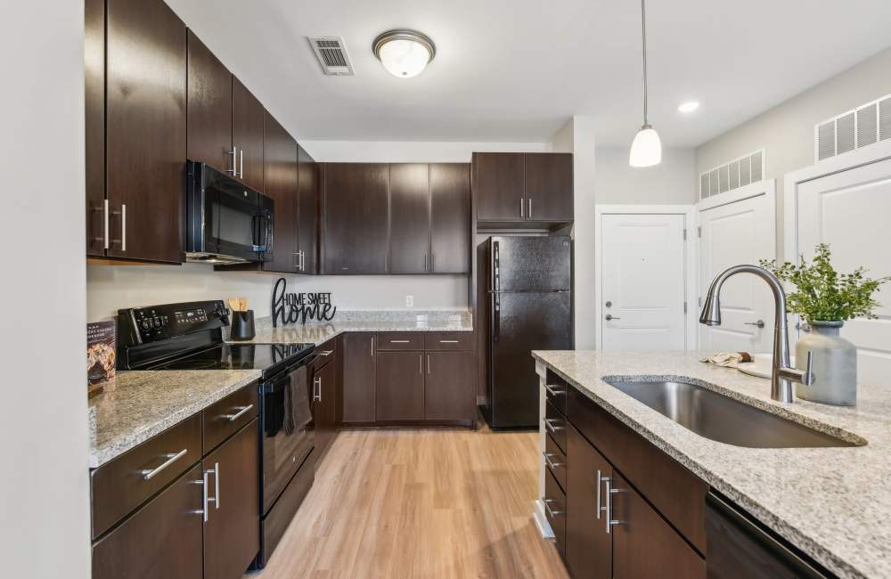 Apartment kitchen at The Volaire in Charlotte, North Carolina
