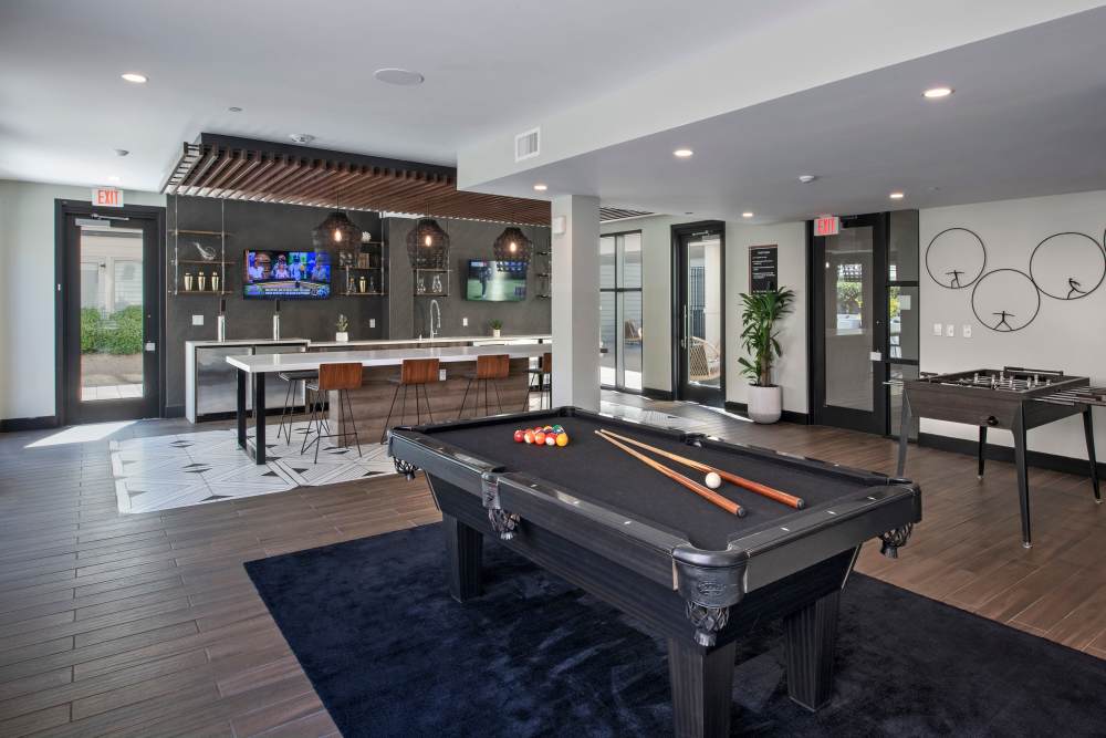 The sports lounge with billiards