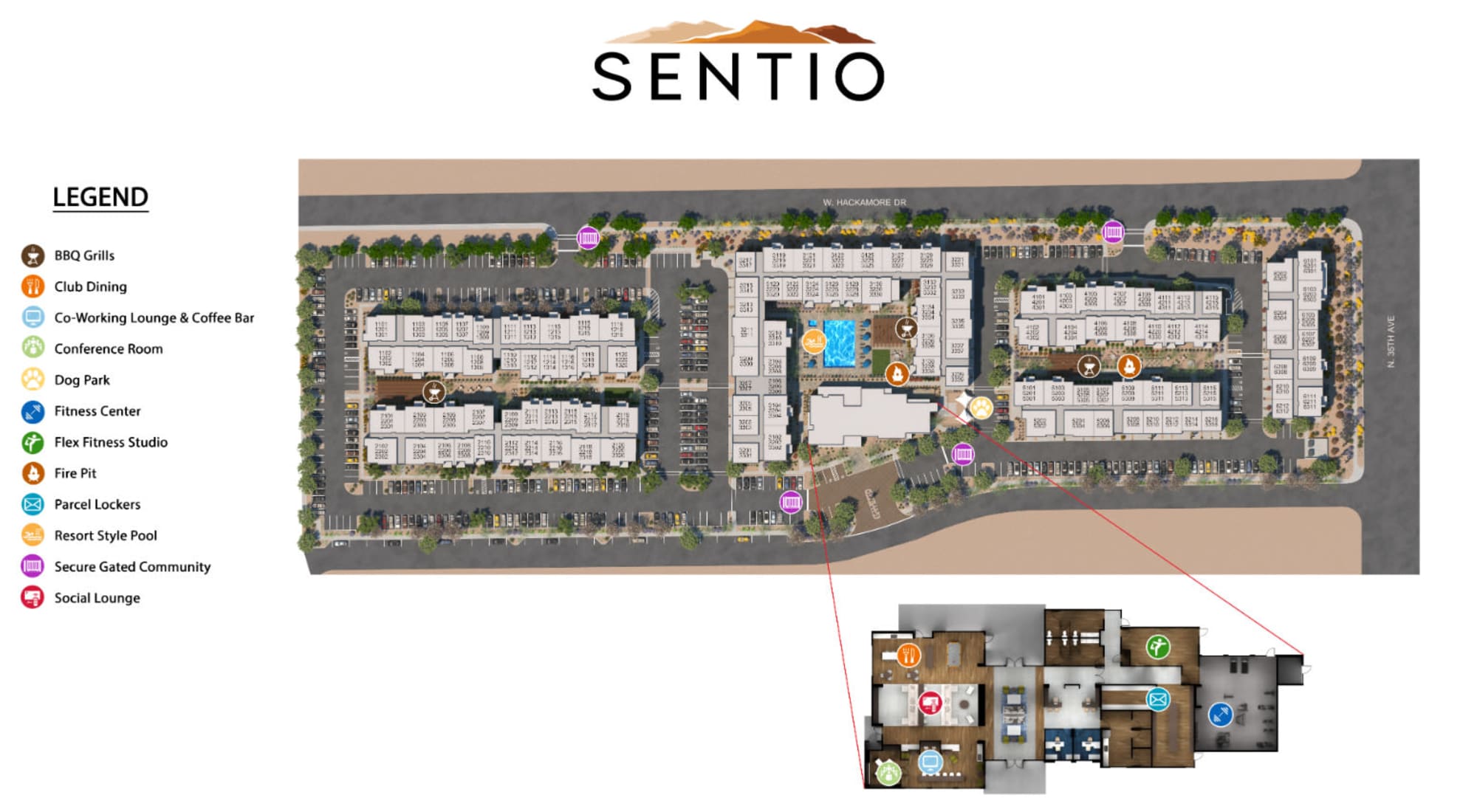 Site map for Sentio in Glendale, Arizona