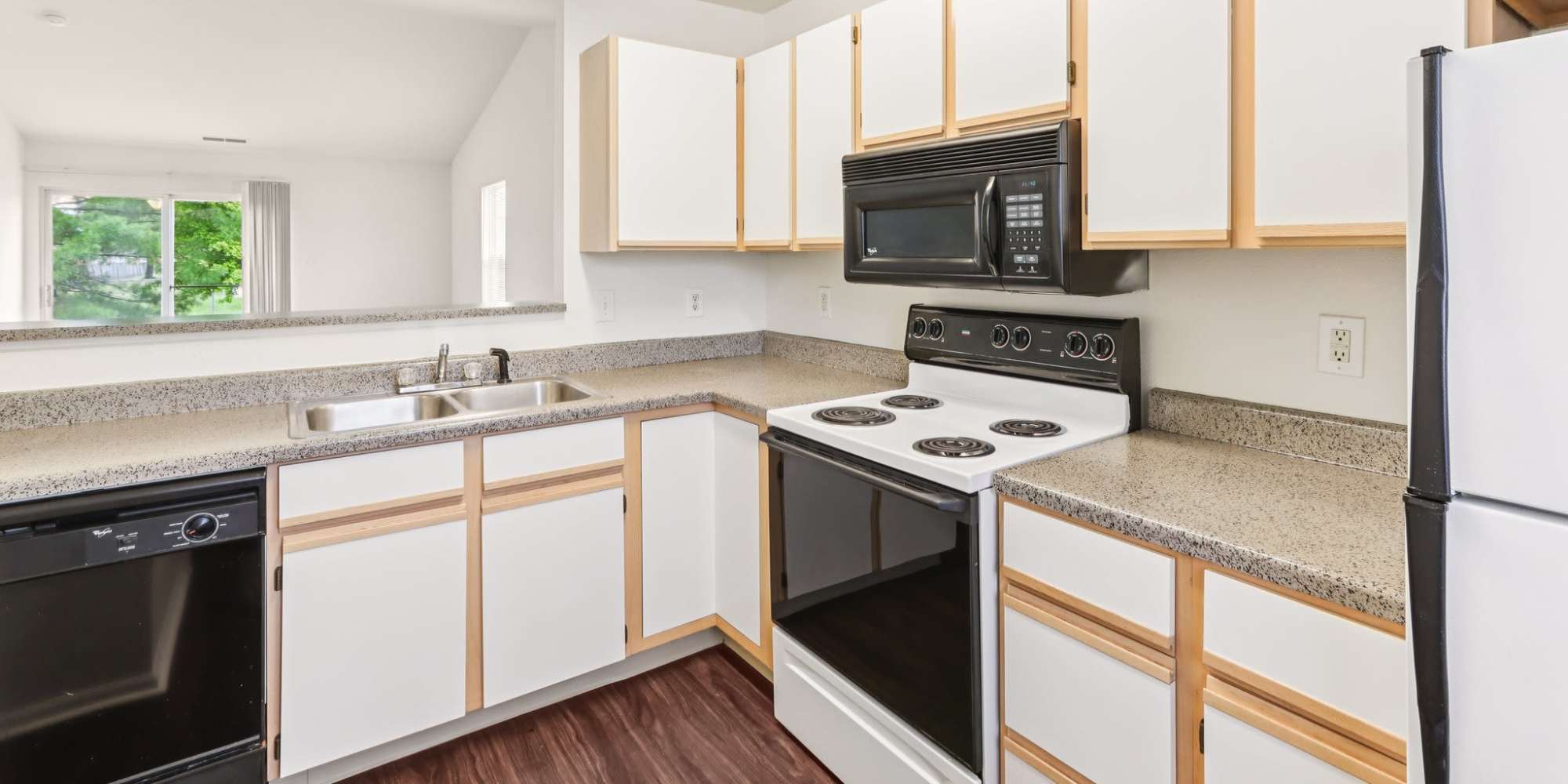 Apartments kitchen at Broadway Village Apartments in Greenfield,Indiana