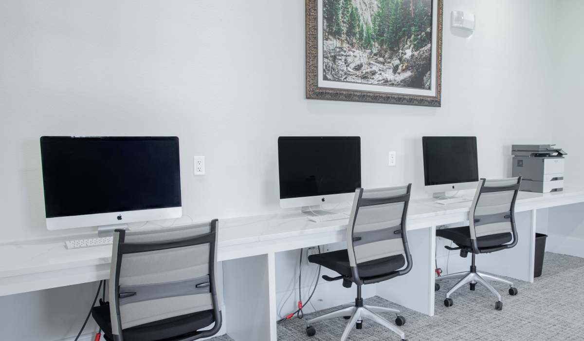Business center at Mariposa at River Bend in Georgetown, Texas