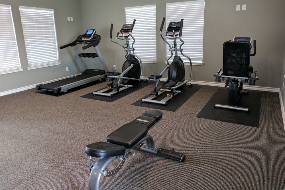 On-site fitness center at Bent Tree Apartments in San Angelo, Texas