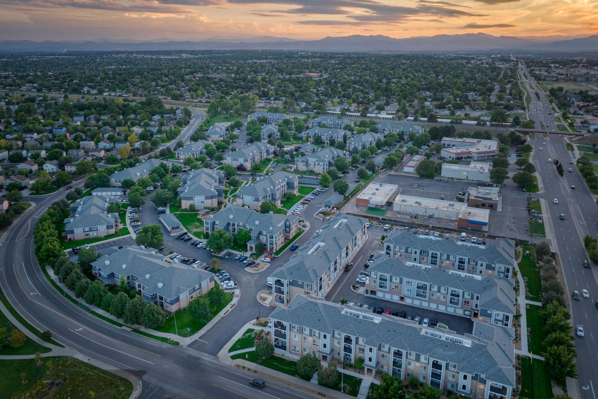 Aerial View at Hawthorne Hill Apartments in Thornton, Colorado