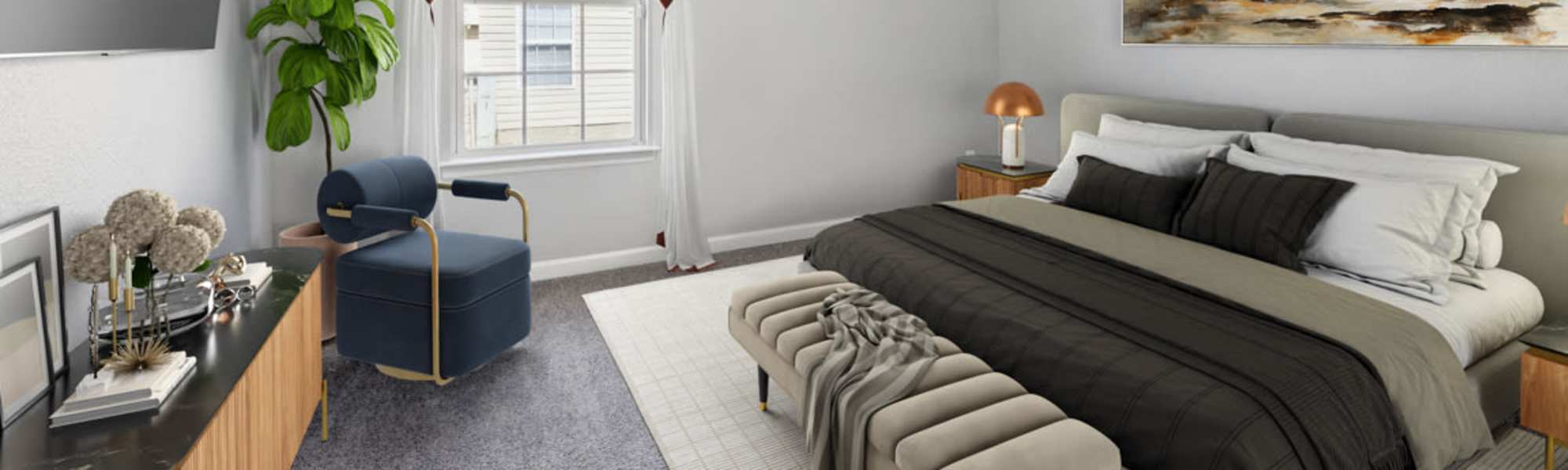 Spacious Bedrooms at Home Place Apartments in East Ridge, Tennessee.