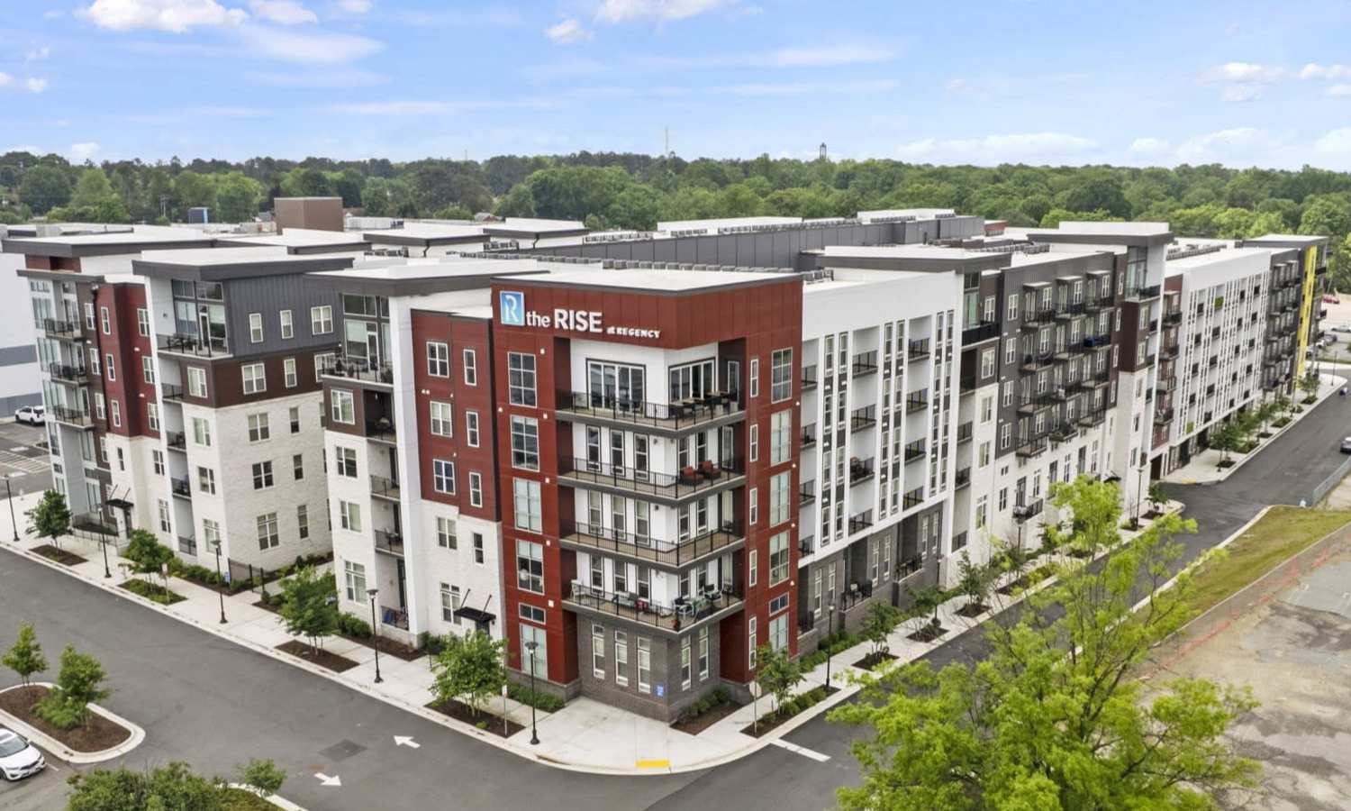 Aerial view of the community at The Rise at Regency in Henrico, Virginia
