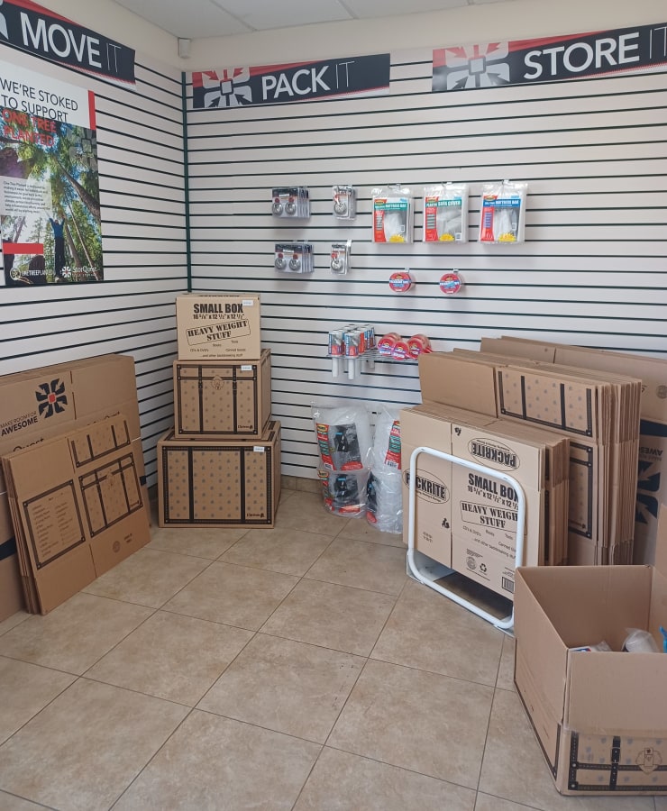 Packing supplies available at StorQuest Self Storage in Stockton, California