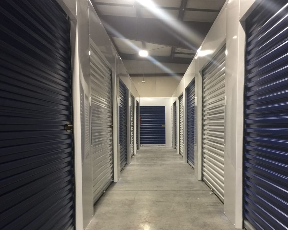 Indoor storage units at Carolina Secure Storage in Henderson, North Carolina