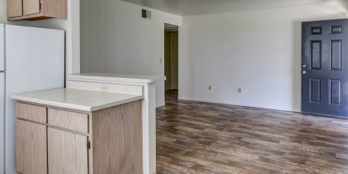 Model kitchen and open layout at Westcreek Apartments in Reno, Nevada