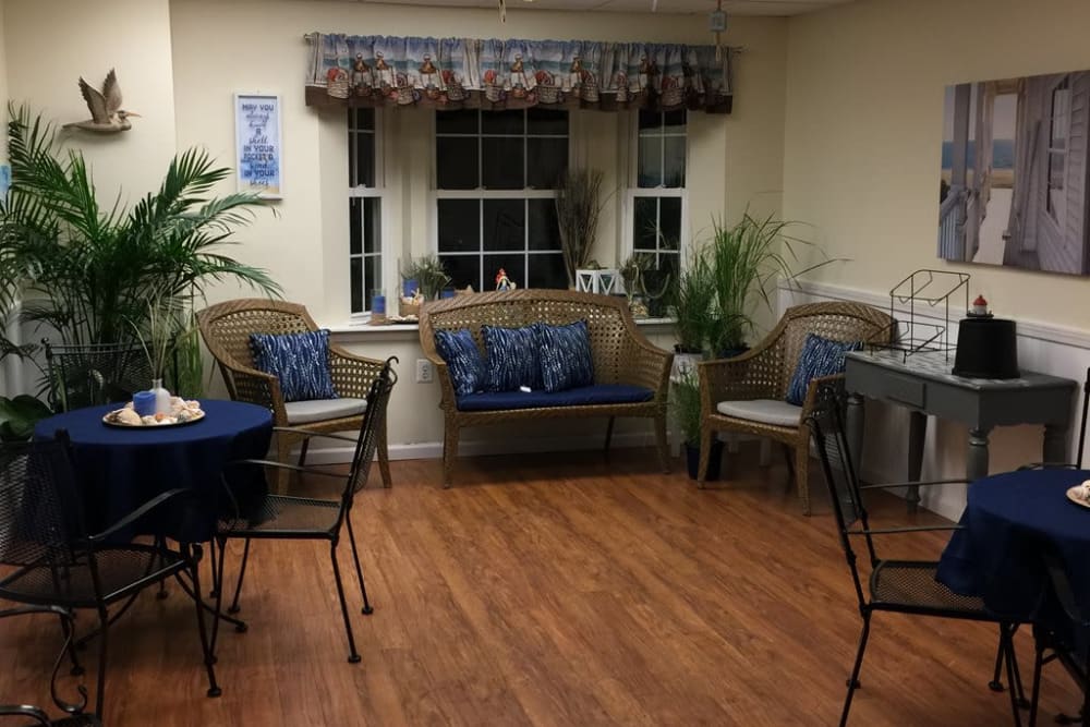 Community living room at Traditions of Cross Keys in Glassboro, New Jersey