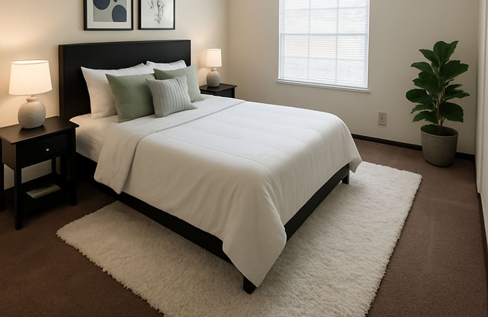 Bedroom with a bed at The Dunes Apartments in Jacksonville, Florida