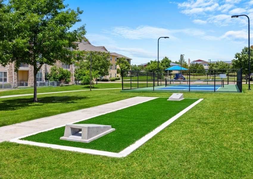 Cornhole at Estates of Richardson in Richardson, Texas