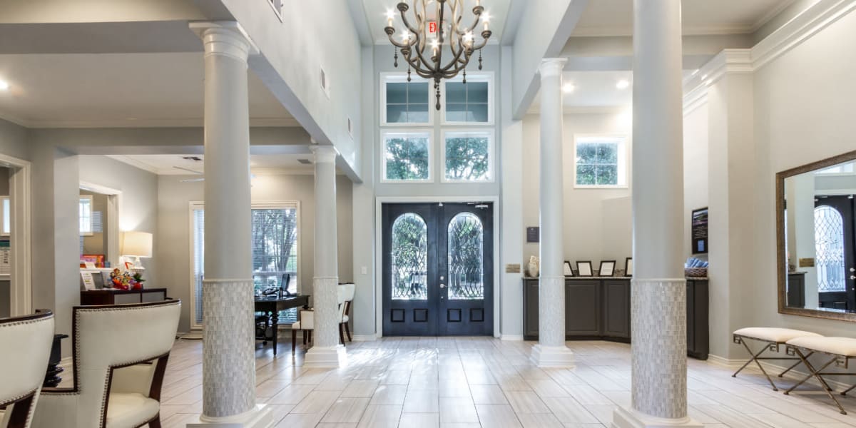 Lobby main indoor entrance at Marquis at Stonegate in Fort Worth, Texas