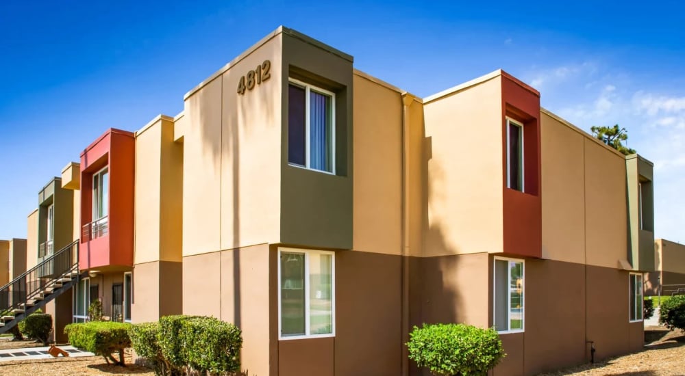 Building exterior at Sea Breeze Gardens in San Diego, California