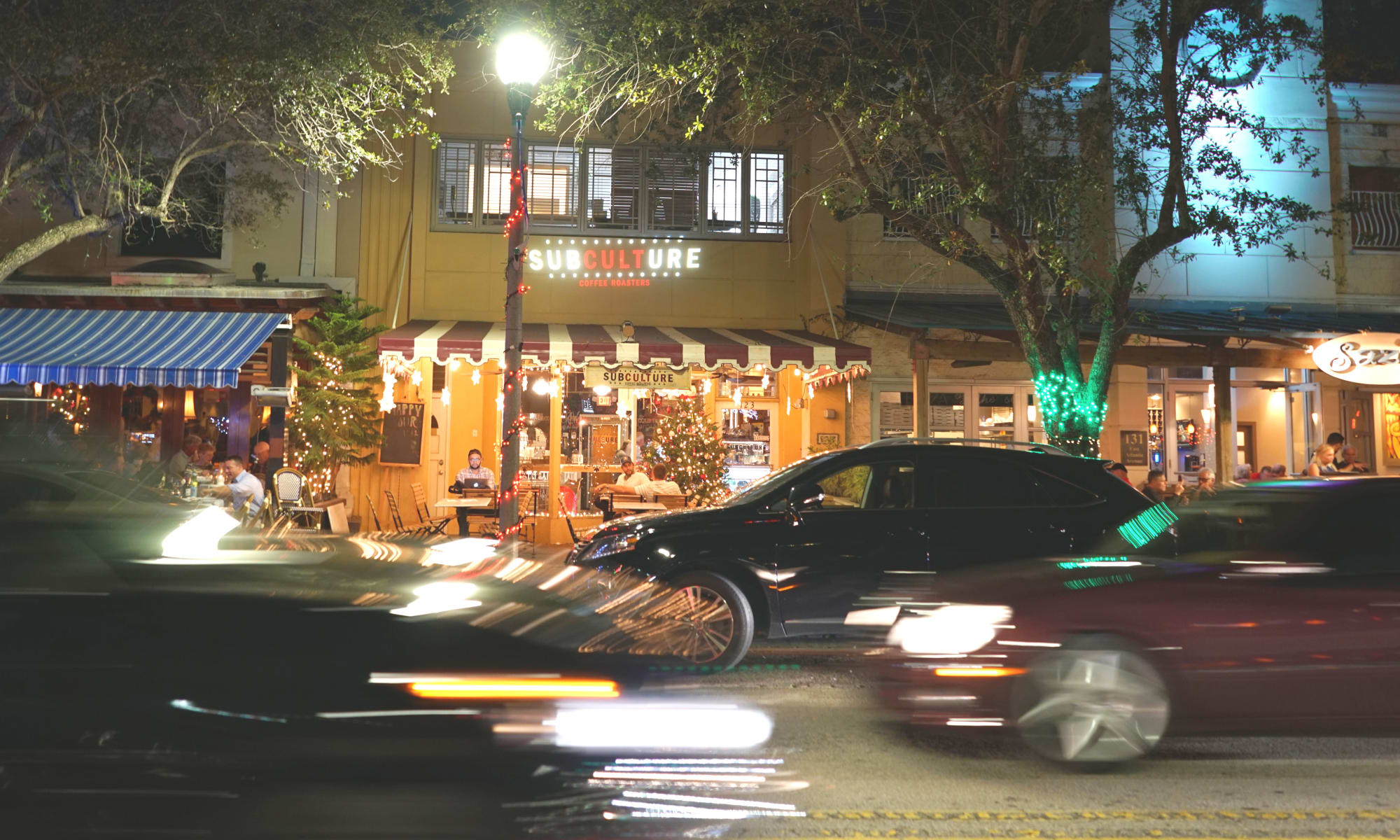Night life around Delray Station in Delray Beach