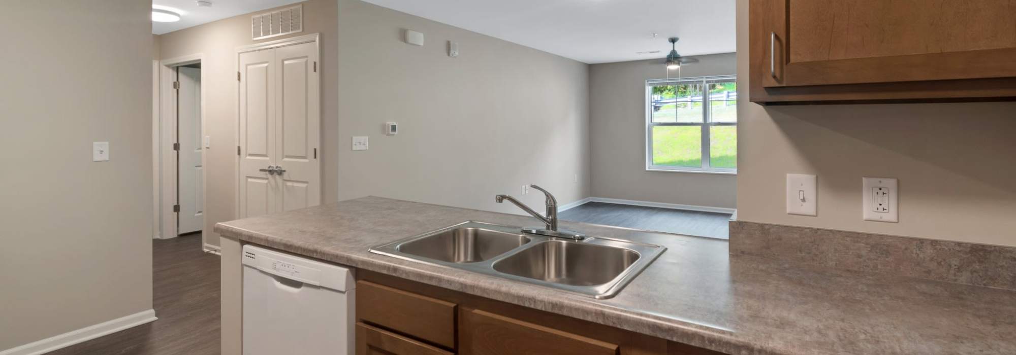 Kitchen with large countertop at Magnolia Greene in Lavale, Maryland