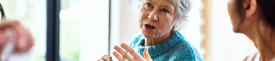 Resident working on vocal training at Montello Care Center in Montello, Wisconsin