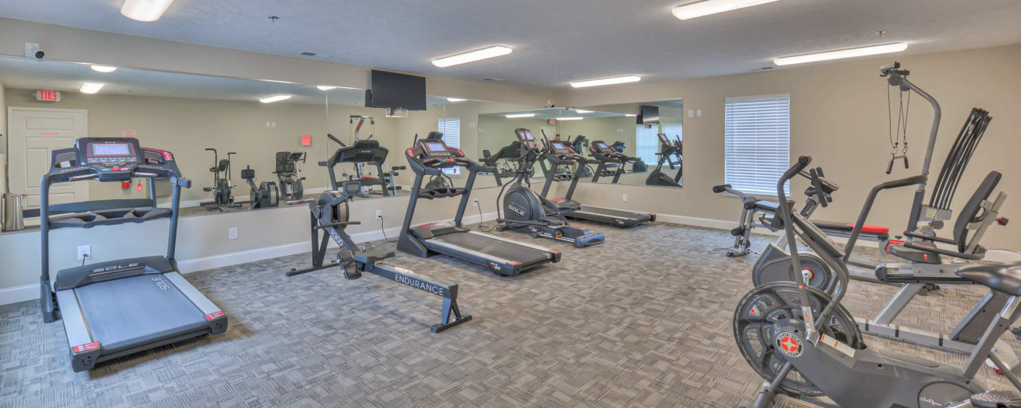 Fitness center and equipment at Mill Springs Townhomes in Smyrna, Tennessee