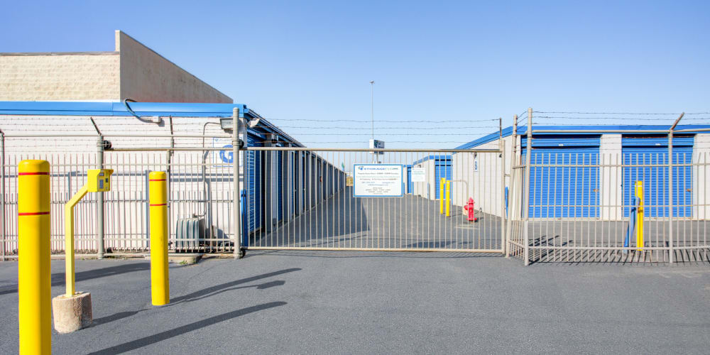 Outside the gated facility at StorQuest Economy Self Storage in Salt Lake City, Utah