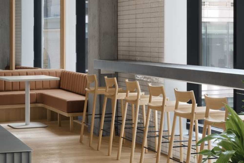 Bar area with stools at The Eleven Hundred in Sacramento, California