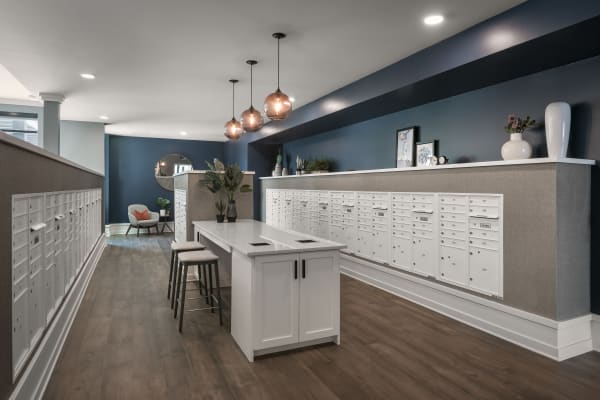 Indoor mailroom at The Astor at Osborn in Phoenix, Arizona