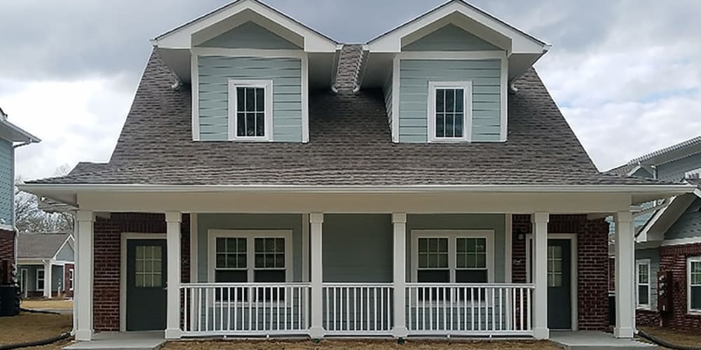 Exterior of leasing office at Burrell Square in Rome, Georgia