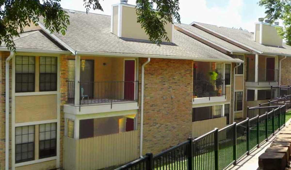 Apartment building with private balconies at Highcrest in San Marcos, Texas