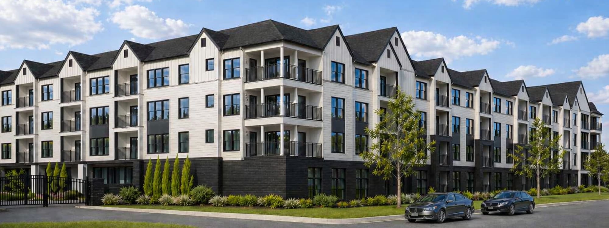Exterior view of the community at Seven17 Lehman in Houston, Texas 