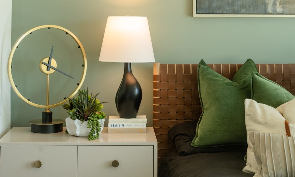 Aesthetically styled side table with lamp at Citizen in Atlanta, Georgia