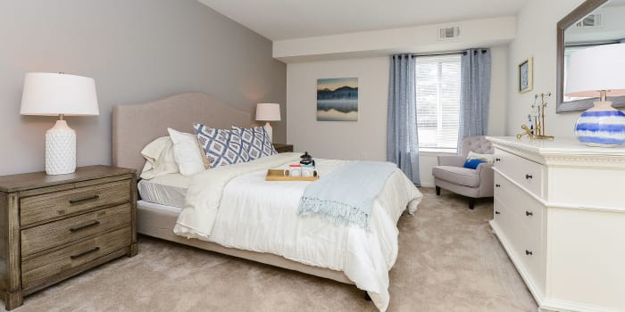 Beautiful bedroom at apartments in Dover, Delaware