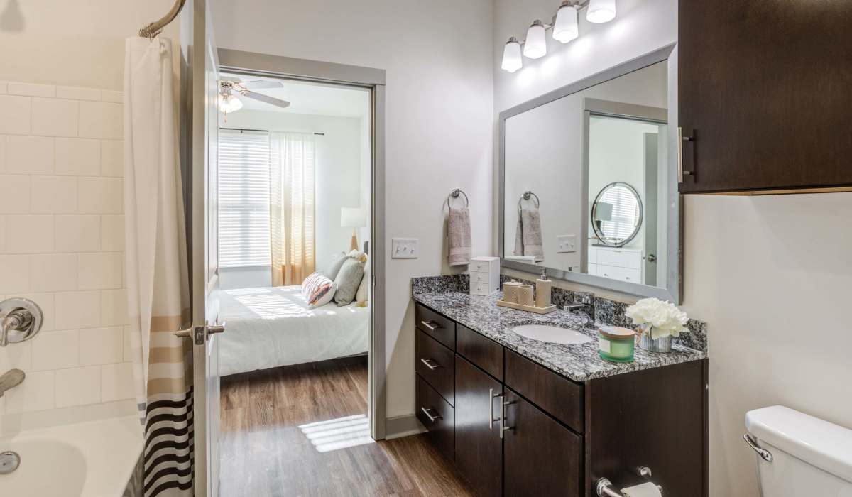 Bright bathroom at The Carillon in Nashville, Tennessee