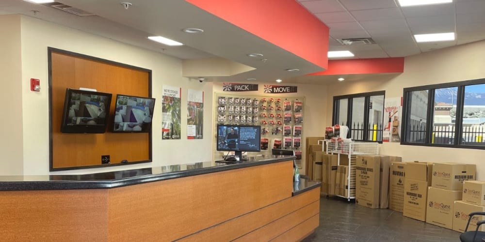Front desk at StorQuest Self Storage in Reno, Nevada