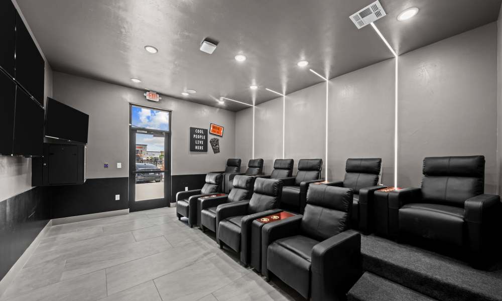 Movie room with chairs at Retreat at Eastlake in El Paso, Texas
